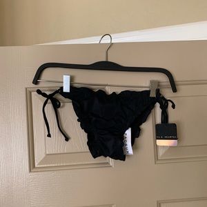 Ruched Black Bikini Bottom